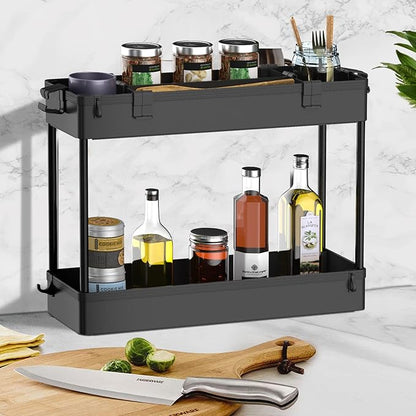 SPACELEAD Slim Storage Cart 3 Tier,Bathroom Organizer Rolling Utility,Mobile Shelving Unit Slide Out for Office, Kitchen, Laundry Room & Narrow Places,Black