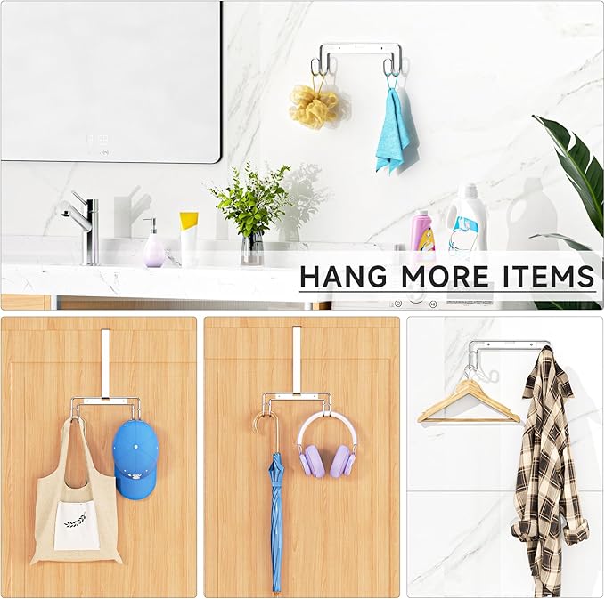 Ironing Board Holder Wall Mount/Over The Door Ironing Board Hanger, Laundry Rooms Metal Iron Board Holder Wall Mount for Y or T Leg (Silver)