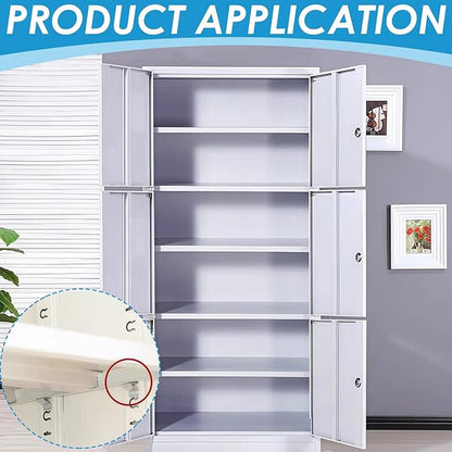 16 Pcs Metal Shelf Clips Compatible with Sandusky Cabinets, Fits Most Kinds of Metal Cabinets, Heavy Duty Supports for Office Files, Tools & Storage Organization