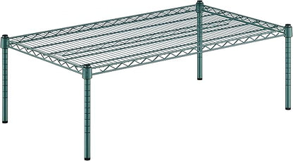 24" x 42" x 14" Green Epoxy Wire Storage Shelf, Dunnage Rack, Commercial 1 Tier Small Shelf