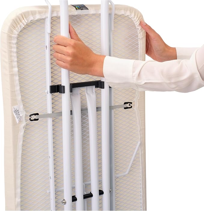 Brabantia - Ironing Board C - Extra Large Steam Unit Holder - Adjustable in Height - Non-Slip Rubber Feet - Cotton Cover with Foam Layer - Foldable XL Unit - Soothing Sea - 49 x 18 inches