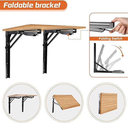 Ultrawall Folding Shelf Brackets, Heavy Duty Collapsible Shelf Bracket, 18 Inch Sturdy Table Brackets, Max Load 550lb, 4Pcs