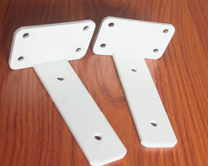 6 Pack - 6 inch White Hidden L Shelf Bracket (1/5 Inch Thicked) Iron Floating Shelf Brackets Rustic Industrial Metal Brackets for Shelf Support