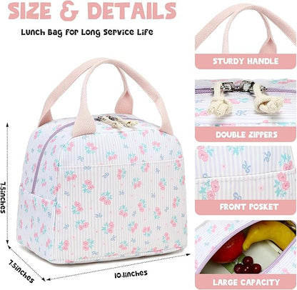 Bluboon Lunch Box for Women Cute Lunch Bag Reusable Insulated Lunch Bags Large Capacity Lunchbox Cooler for Work Picnic or Travel