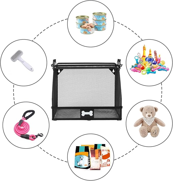 Large Metal Dog Toy Basket, Multifunctional Basket for Dog Toys Storage Organizer, Treats, Collars, Can Hold Leashes, Living Room Storage Box Bin for Dogs Supplies– Durable & Chewproof