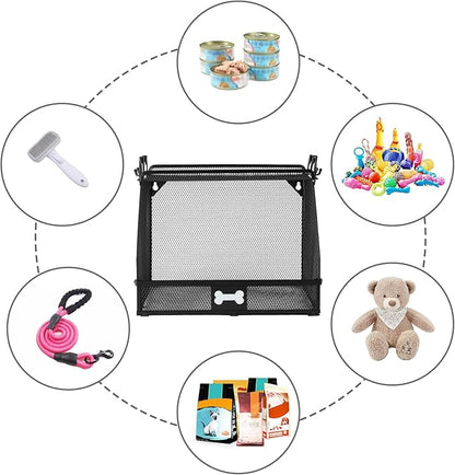Large Metal Dog Toy Basket, Multifunctional Basket for Dog Toys Storage Organizer, Treats, Collars, Can Hold Leashes, Living Room Storage Box Bin for Dogs Supplies– Durable & Chewproof