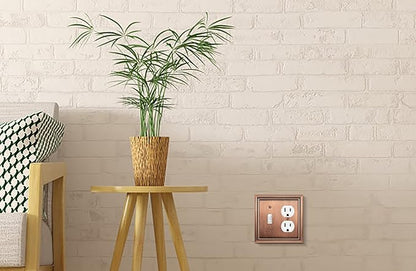 Henne Bery Sunken Pearls Heavy Duty Decorative Wall Plate Switch Plate Outlet Cover (Toggle/Duplex, Antique Copper)