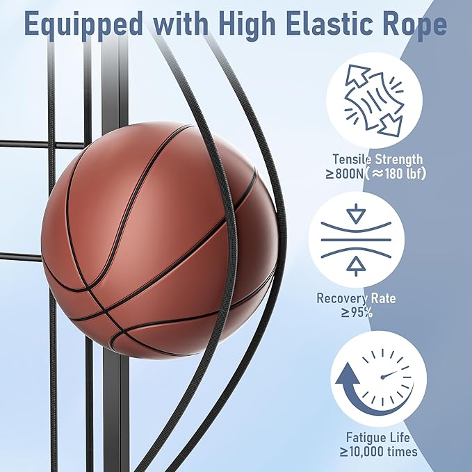 Sports Equipment Garage Organizer,Garage Ball Storage Rack for Sports with Wheels-Upgraded Sports Organizer Rack Outdoor Basketball Racks for Balls with Holder and Hooks (Deep Black)