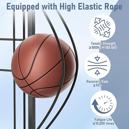 Sports Equipment Garage Organizer,Garage Ball Storage Rack for Sports with Wheels-Upgraded Sports Organizer Rack Outdoor Basketball Racks for Balls with Holder and Hooks (Deep Black)