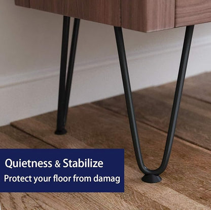 SMARTSTANDARD 8 Inch Heavy Duty Hairpin Furniture Legs, Metal Home DIY Projects for TV Stand, Sofa, Cabinet, etc with Rubber Floor Protectors Black 4PCS