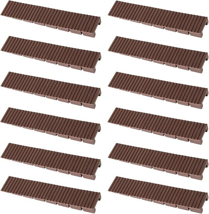 12 Pack Brown Multi Purpose Furniture Plastic Shims for Leveling Extreme Weight Capacity Wedges Easy to Snap Cut-to-fit Size Leveler for Toilet Shims, Doors, Windows, Sheds, Table