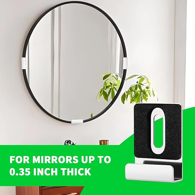 Metal Mirror Holder Clips-8Pack Mirror Hanging Kit,Steel Heavy Duty Frameless Picture Mounting Hardware and Screw,Frameless Glass Anchors Hardware for Wall Hanging Photo Frames Tiles and Billboard