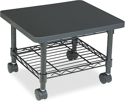 Safco Onyx Rolling Cart Printer Stand, Under-Desk Mobile Utility Table for Home Office with Steel Shelf, Gray