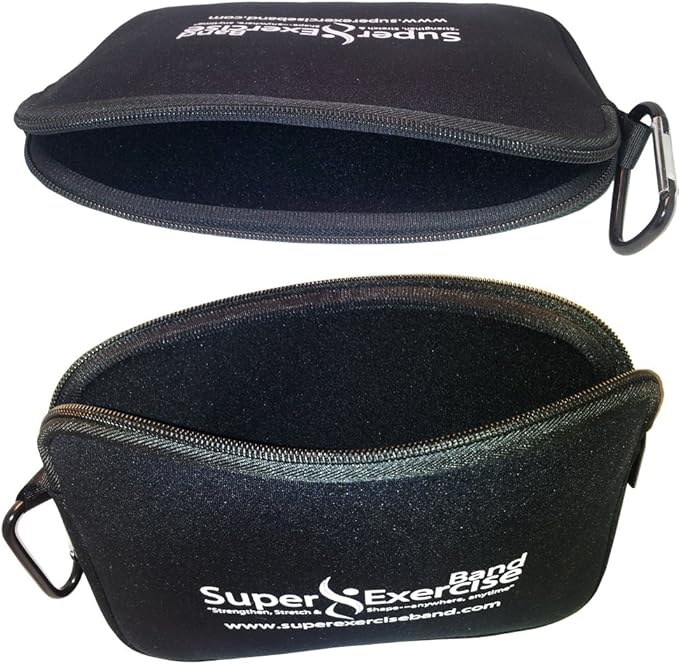 USA Neoprene Zipper Carry Pouch for Yoga, Resistance Bands and Workout Gear Accessories. Travel Organizer Bag also fits most MP3 players, cell phones, Kindle and Mini-tablets.