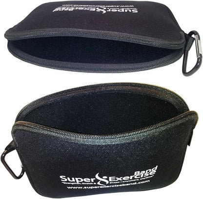 USA Neoprene Zipper Carry Pouch for Yoga, Resistance Bands and Workout Gear Accessories. Travel Organizer Bag also fits most MP3 players, cell phones, Kindle and Mini-tablets.