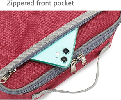 FlowFly Kids Lunch box Insulated Soft Bag Mini Cooler Back to School Thermal Meal Tote Kit for Girls, Boys,Women,Men, Deep Red
