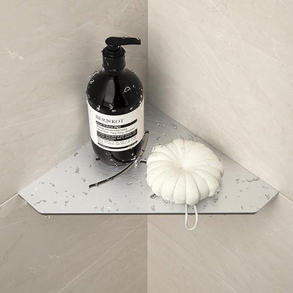 Corner Shower Shelf 10", Brushed 304 Stainless Steel Pentagonal Corner Shelves, Grout in Bathroom Shower Shelf 2 Pack