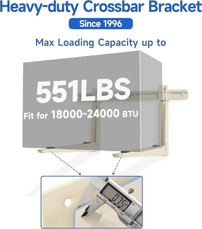 Mini Split Wall Mounting Bracket: Wall Mount Rack for 7000 9000 12000 18000 24000 30000 36000 BTU Mini Split Air Conditioner Units, Universal Outside Split System Mount Condenser Bracket, Max 550 LBS