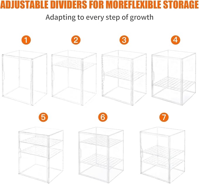 YESGIRL 3-Tier Clear Baby Bottle Organizer,Clear Stackable Acrylic Storage With Drawer for Countertop Cabine Storage Station Case Box Container for Nipples Pump Parts Food Jars