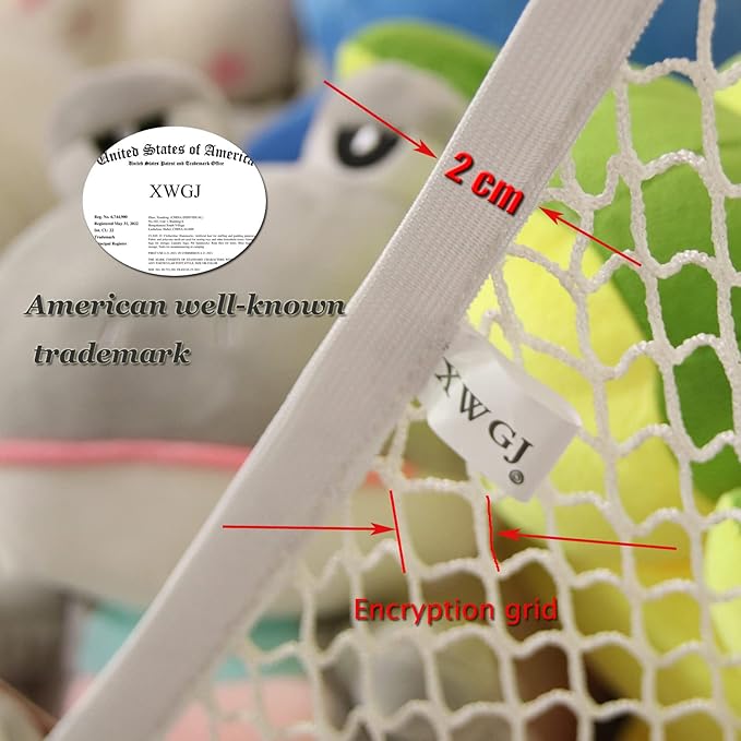 Stuffed Animal Net Or Hammock, Teddy Bear Holder Nets,White Toy Hammock for Stuffed Animals Storage, 2 Pack 75 x59 x59 in super large XWGJ