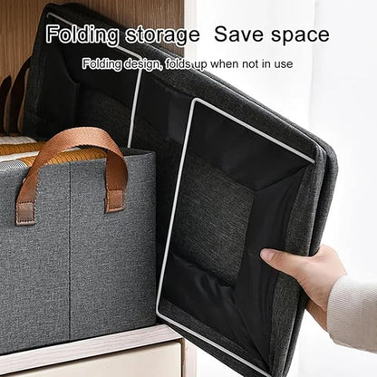 Foldable Closet Storage Box Bins Organizer System, Large Capacity Sturdy for Organizing Clothing, Sheets, Toys, Books - Shelf Organizer Shelves (2)