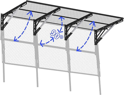 Heavy Duty Foldable Garage Storage Shelves Wall Mounted Metal Rack Unit Organizer with Removable Edge Barriers, Adjustable System for Corner Wall Use, 52.76 Inch Long 24.45 Inch Large