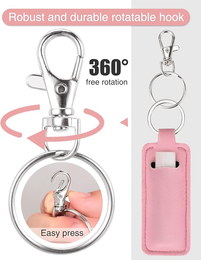 Chapstick Holder Keychain Lip Balm Holder Lipstick Sleeve Pouch Lip Gloss Holder Stocking Stuffers Gift for Women