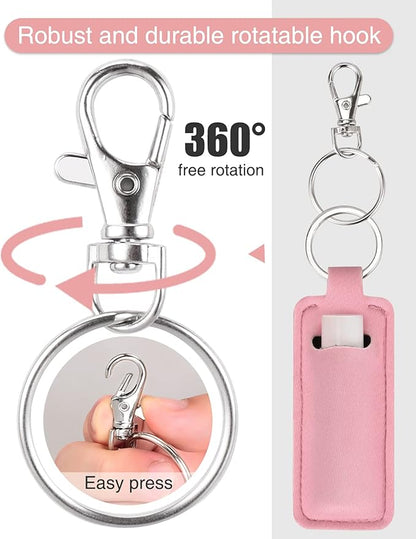 Chapstick Holder Keychain Lip Balm Holder Lipstick Sleeve Pouch Lip Gloss Holder Stocking Stuffers Gift for Women