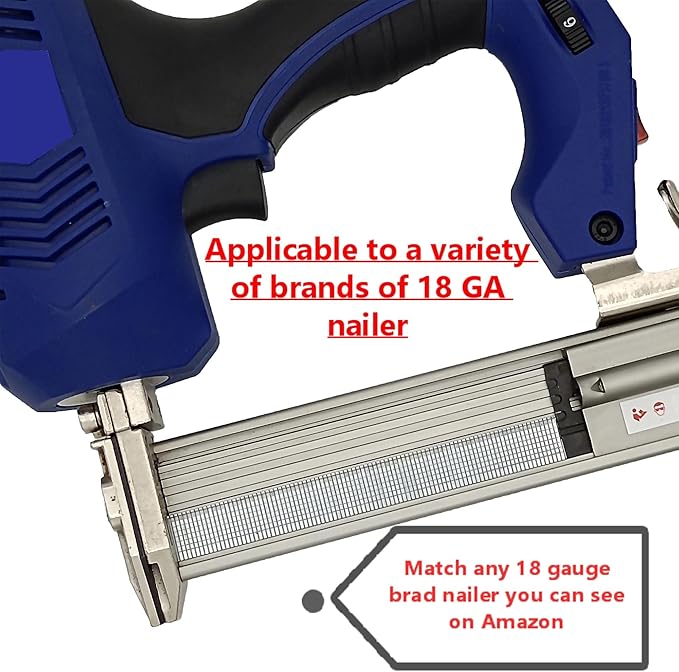 18 Gauge Brad Nails 4 Sizes (2",1-1/2",1-1/4",3/4") Galvanized 18 GA Nail Gun Nails Assorted and Small Finishing Nails for Pneumatic, Electric Brad Nailer (Assembly 1000)