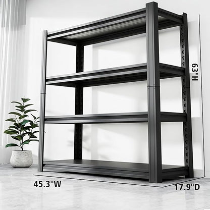 Metal Garage Shelving Unit,Heavy Duty 4-Tier Adjustable Storage Shelves,3000 lbs Capacity,Industrial Shelves for Heavy Tools and Equipment,for Garage,Basement
