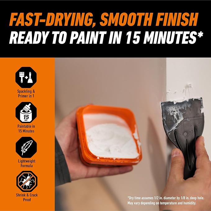 Gorilla Wall Repair Kit Featuring Gorilla Heavy Duty Wall Repair Spackling + Primer White