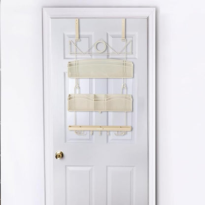 Over The Door #3300 Hanging Storage for Keys and Pet Supplies, All in One Rack in Bone Color