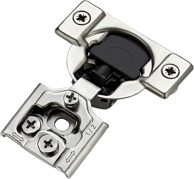 Ravinte 30 Pack 15 Pairs 1/2 inch Overlay Soft Close Hinges for Kitchen Cabinet Hinges Satin Nickel Hidden Hinges Stainless Steel Concealed Hinge self Closing