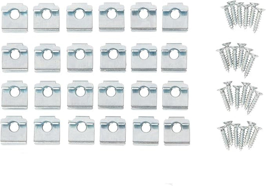 Closet Culture by Knape & Vogt Hardware Pack: Shelf Clips for 6 Wood Shelves, with Mounting Screws (Silver), CD-0330-HDWR