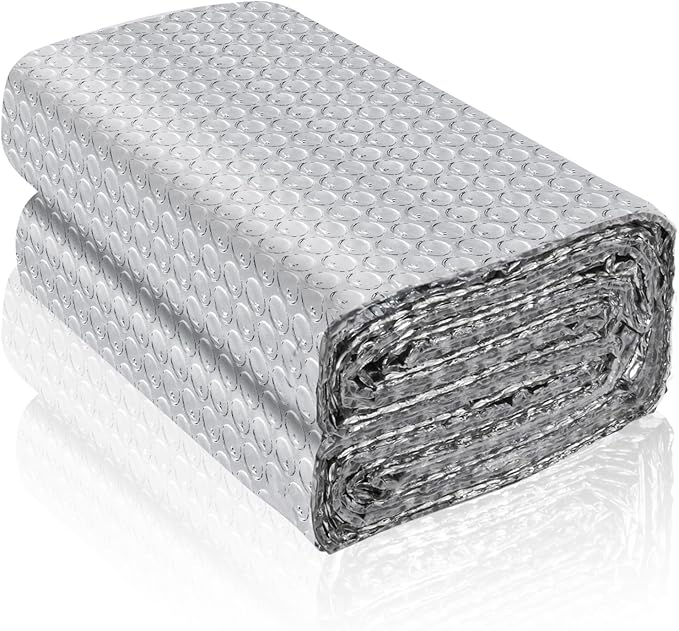 Reflective Foil Insulation, Double Reflective Bubble Insulation Sheet, Aluminum Foil Bubble Shield, Radiant Barrier Roll for RV Windows Weatherproofing (47''x 15Ft)