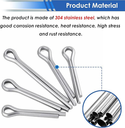 230Pcs Cotter Pins 12-Sizes 304 Stainless Steel Cotter Pins Assortment Kit Used for Hitch Lock System, Trucks, Engine Repair