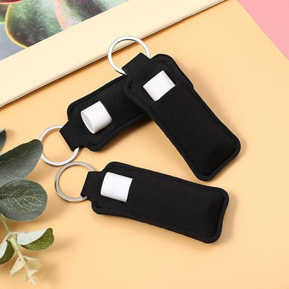 COOKOOKY Chapstick Holder Keychain Cute Lip Balm Keychain Holder with Clip