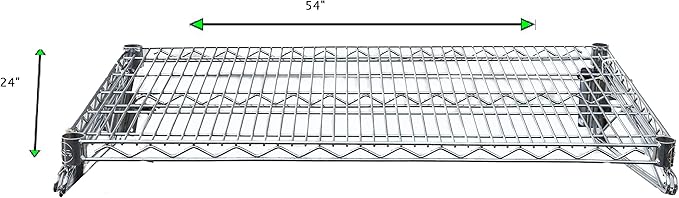 Heavy Duty Chrome Wire Storage Wall Shelf | Wall-Mounted Commercial Shelf for Kitchen, Restaurant, Pantry, Garage (24" x 54")