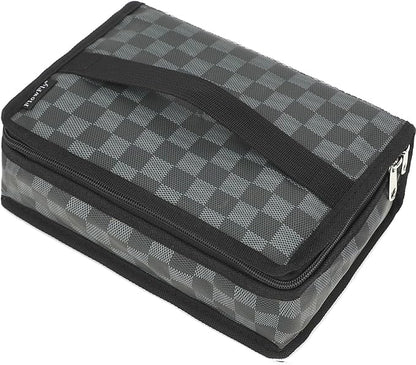 FlowFly Small Insulated Lunch box Portable Soft Bag Mini Cooler Thermal Meal Tote Kit with Handle for Work, Plaid