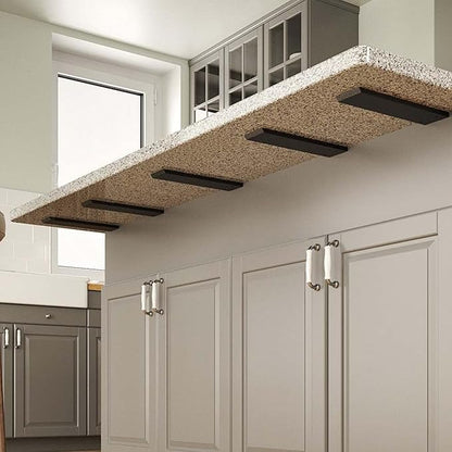 3/8" Thick Floating Shower Bench Brackets 3 Pcs, 12"x11"x2.5"Heavy Duty Free Hanging T Shelf Support Brackets, Wall Mount Bracket for Granite, Vanity, Shower Bench, Cabinets, Dishwasher,Countertop