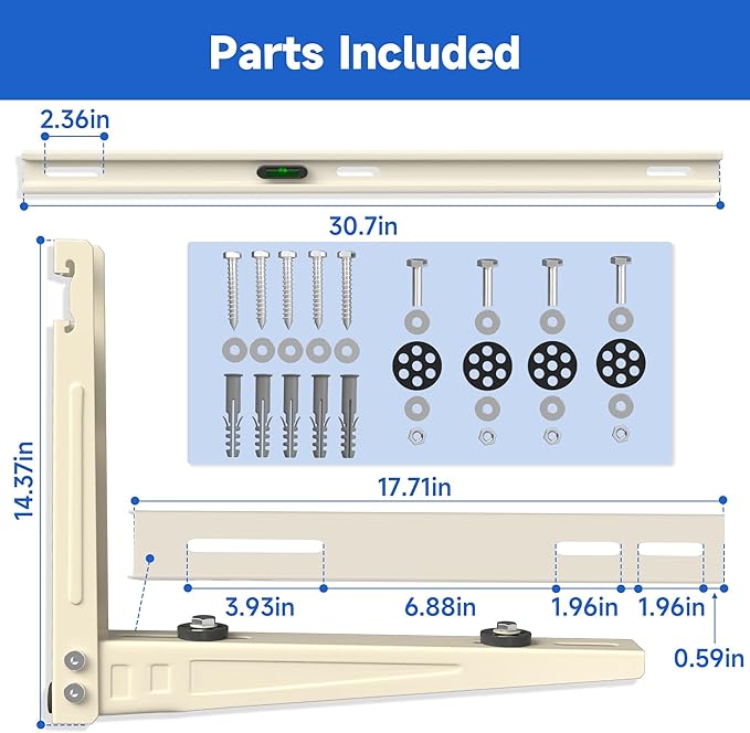 Mini Split Air Conditioner Bracket: Wall Mount for Ductless Mini Split AC/Heating System WiFi 7000 9000 12000 BTU, Outdoor Wall Mounting Air Conditioning Support, Max 400 LBS