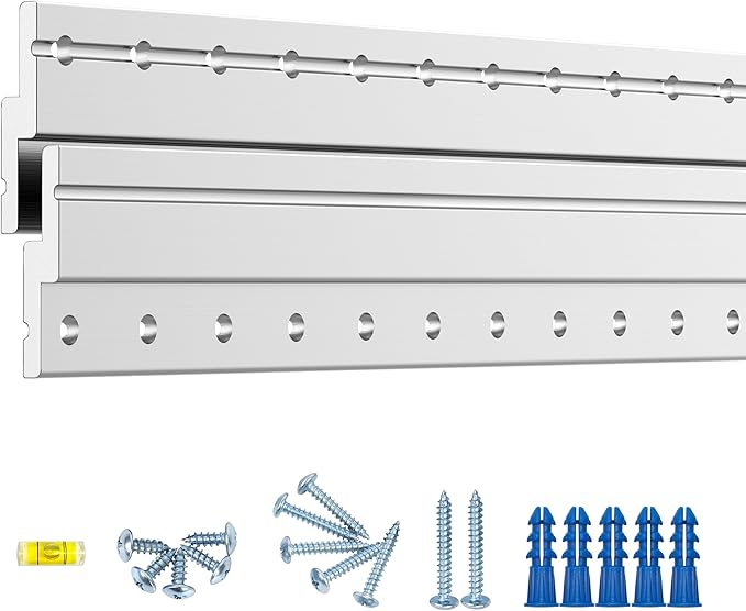 17-3/4" Heavy Duty French Cleat Hanger, Heavy Mirror Mounting Hardware & Picture Hanging kit, Wall Mount Brackets for Cabinets, Shelf, Headboard - Z Clips 1 Pair up to 180 lbs