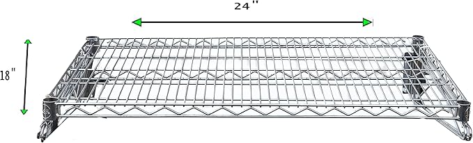 Heavy Duty Chrome Wire Wall Shelf – NSF Certified Commercial Storage Rack with Mounting Brackets – Steel Wire Shelf for Kitchen, Restaurant, Garage, or Pantry (18" x 24")