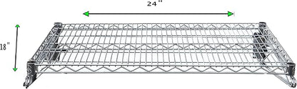 Heavy Duty Chrome Wire Wall Shelf – NSF Certified Commercial Storage Rack with Mounting Brackets – Steel Wire Shelf for Kitchen, Restaurant, Garage, or Pantry (18" x 24")