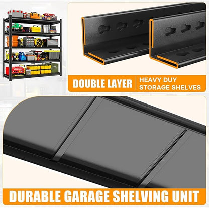 3 Tier Garage Shelving, Heavy Duty Adjustable Metal Storage Shelves, Small Shelving Unit for Garage, Basement, Pantry, 24" W x 12" D x 31.5" H