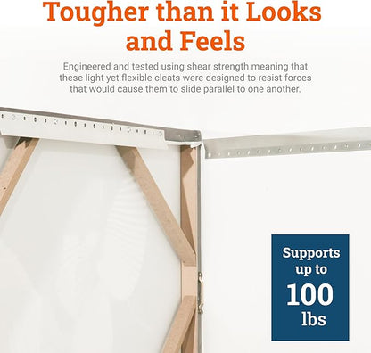 PHS Light French Cleat Hanger - 12 Inch Heavy Duty Picture Hangers - Supports 100 lbs - Heavy Mirror Hanging Kit with Screws and Anchors - Mirror Holders for Wall Mounting & Z Clips for Hanging