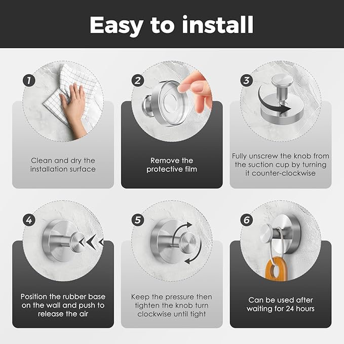 Shower Hooks for Inside Shower,Large Suction Cup Hooks for Glass Window,Removable Towel Hooks for Bathrooms,4 Packs(Silver)
