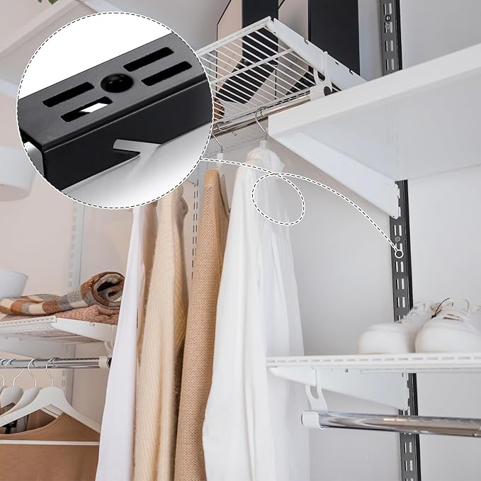 12 Pcs Shelf Rails Bracket Track 47.5 Inches Upright Closet System Hardware Adjustable Wall Standard Shelf Standards for Pantries, Linen Closets, Laundry Rooms, Utility Rooms (Black)