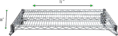 Heavy Duty Chrome Wire Wall Shelf – 18” x 72” | Commercial Storage Rack for Restaurants, Kitchens, Garages | NSF Certified
