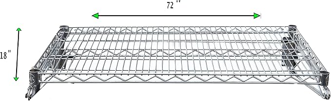 Heavy Duty Chrome Wire Wall Shelf – 18” x 72” | Commercial Storage Rack for Restaurants, Kitchens, Garages | NSF Certified